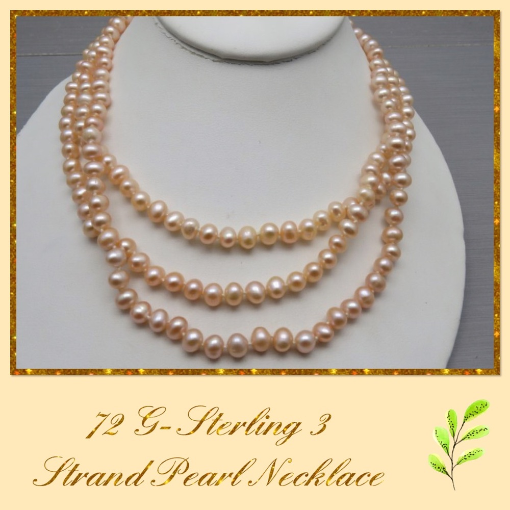 Vintage 3 Strand pearl necklace